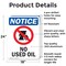 Signmission No Used Oil, 18 in W x Rectangle, Aluminum OS-2PACK-NS-A-1824-V-15025 - alternate 6